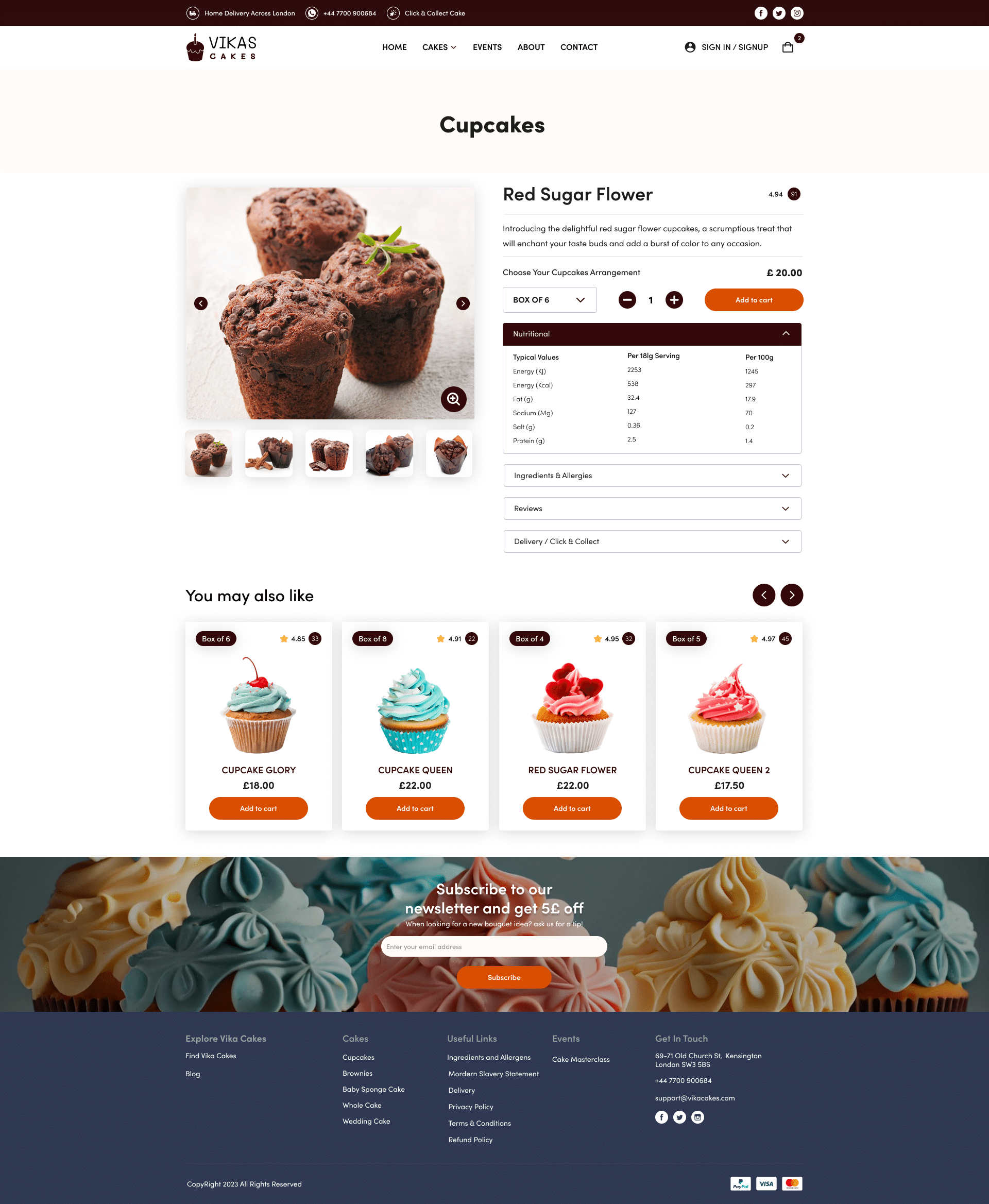 Vika cake single product design